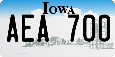 IA license plate AEA700