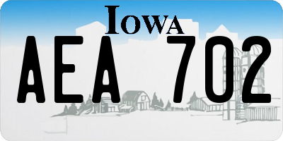IA license plate AEA702