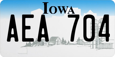 IA license plate AEA704