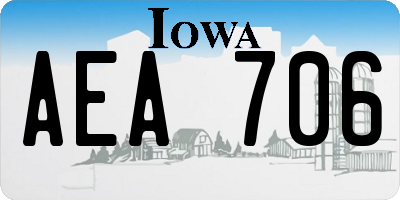 IA license plate AEA706
