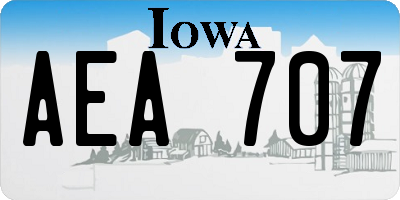 IA license plate AEA707
