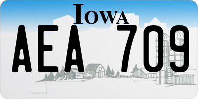 IA license plate AEA709