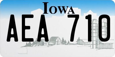 IA license plate AEA710