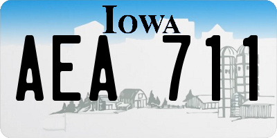 IA license plate AEA711