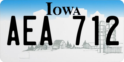 IA license plate AEA712