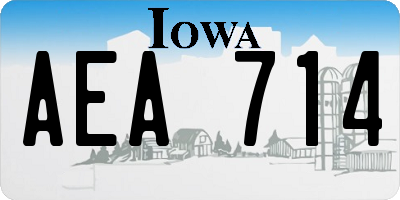IA license plate AEA714
