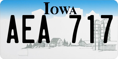 IA license plate AEA717