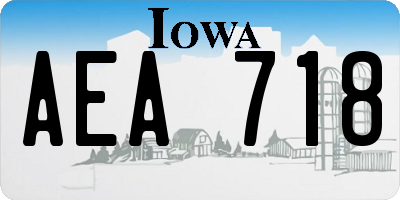 IA license plate AEA718