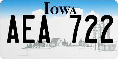 IA license plate AEA722