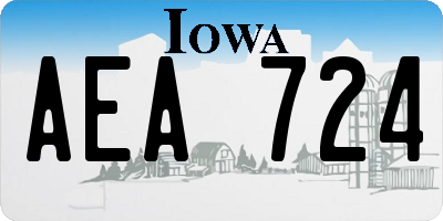 IA license plate AEA724