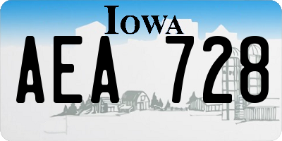 IA license plate AEA728