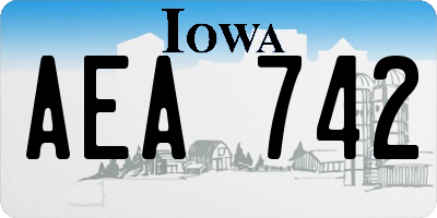 IA license plate AEA742