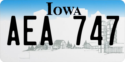 IA license plate AEA747