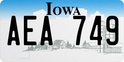 IA license plate AEA749