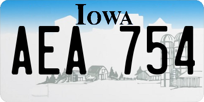 IA license plate AEA754