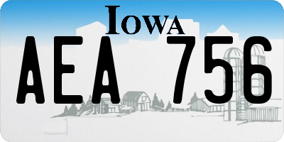 IA license plate AEA756