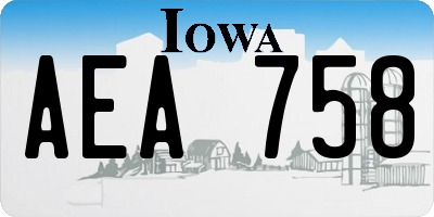 IA license plate AEA758