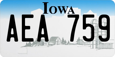 IA license plate AEA759