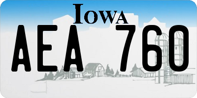 IA license plate AEA760