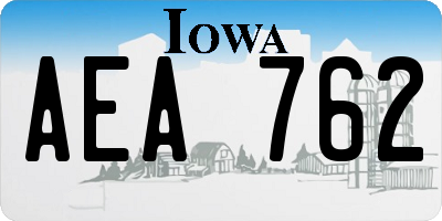 IA license plate AEA762