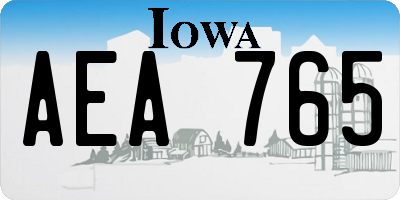 IA license plate AEA765