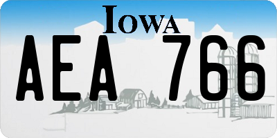 IA license plate AEA766