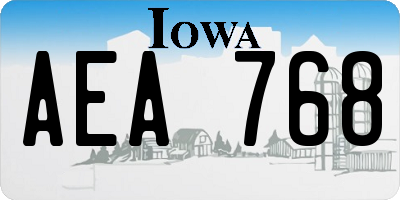 IA license plate AEA768
