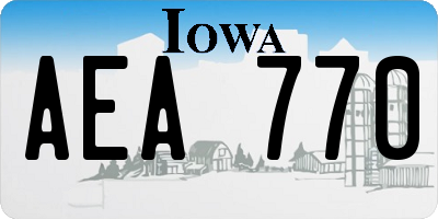 IA license plate AEA770