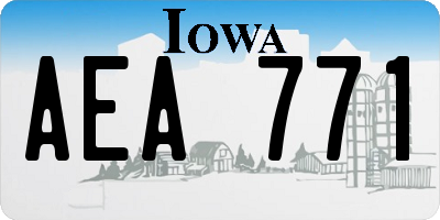 IA license plate AEA771