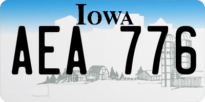IA license plate AEA776