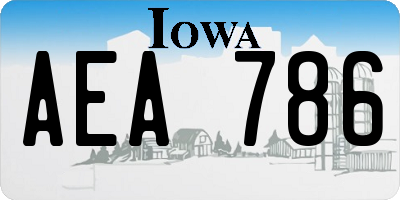 IA license plate AEA786