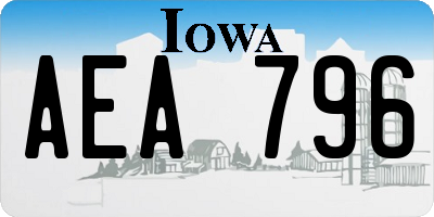 IA license plate AEA796