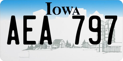 IA license plate AEA797