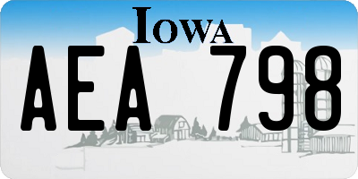 IA license plate AEA798