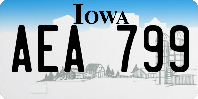 IA license plate AEA799