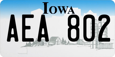 IA license plate AEA802