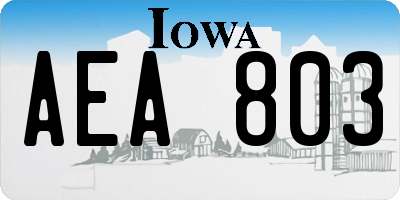IA license plate AEA803