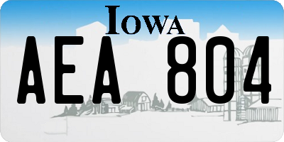 IA license plate AEA804