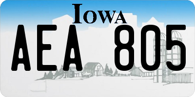 IA license plate AEA805
