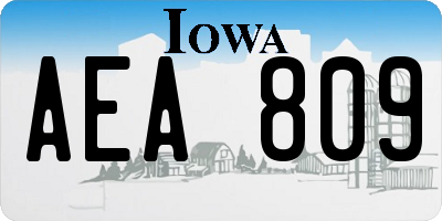 IA license plate AEA809