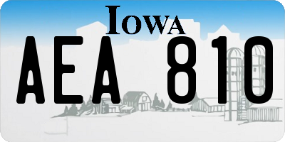 IA license plate AEA810