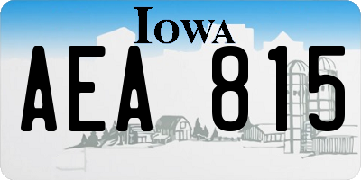 IA license plate AEA815