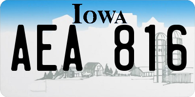 IA license plate AEA816