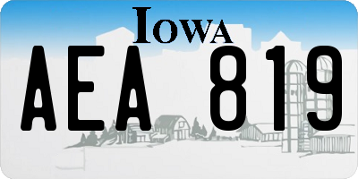 IA license plate AEA819