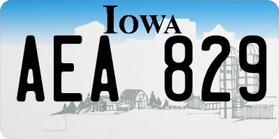 IA license plate AEA829