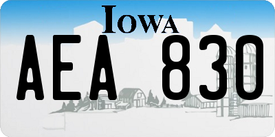 IA license plate AEA830
