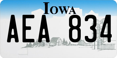 IA license plate AEA834