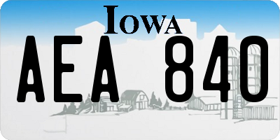 IA license plate AEA840