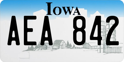 IA license plate AEA842