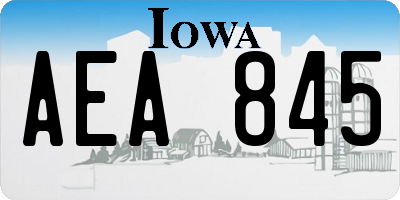IA license plate AEA845